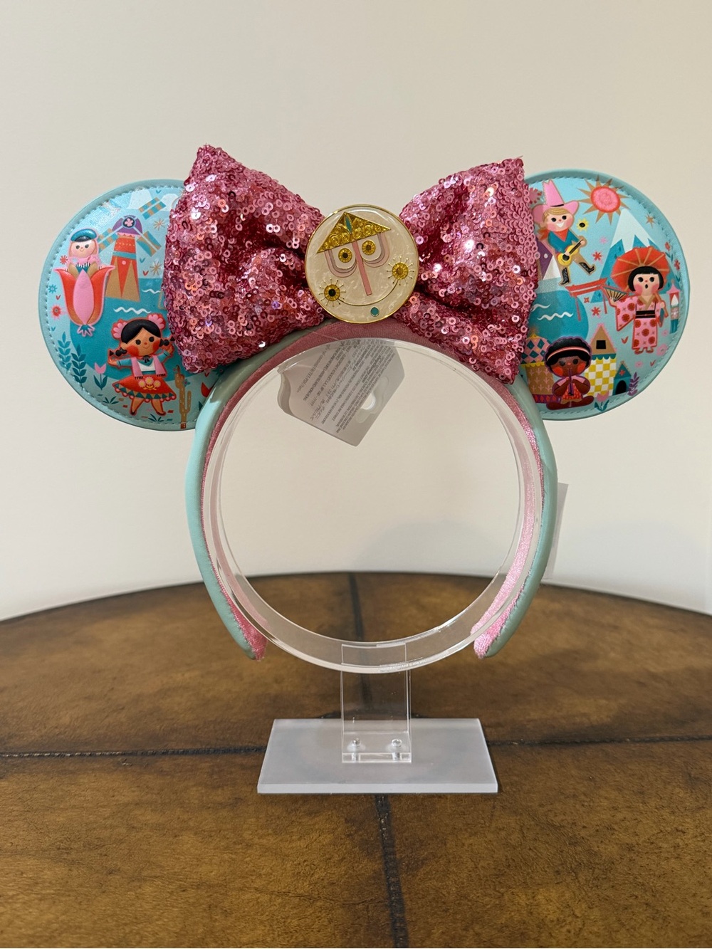 NEW DISNEY PARKS MAGIC KINGDOM “IT’S A SMALL WORLD” MINNIE MICKEY EARS HEADBAND